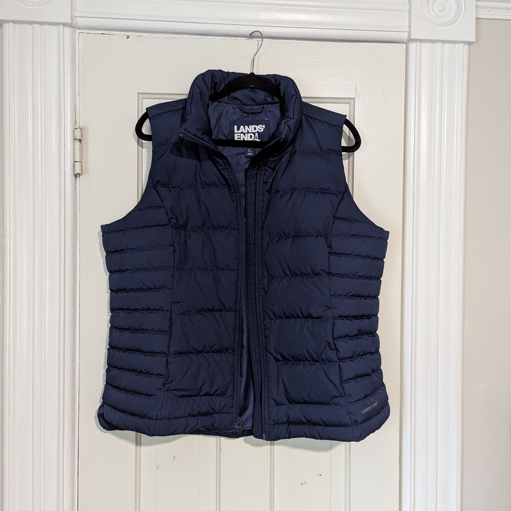 Lands' End Navy Puffer Vest